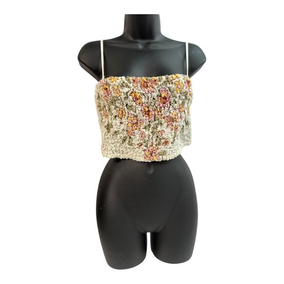 Free People Augusta Floral Design Crop Top w/Removable Straps Size Mediu… - Picture 4 of 9